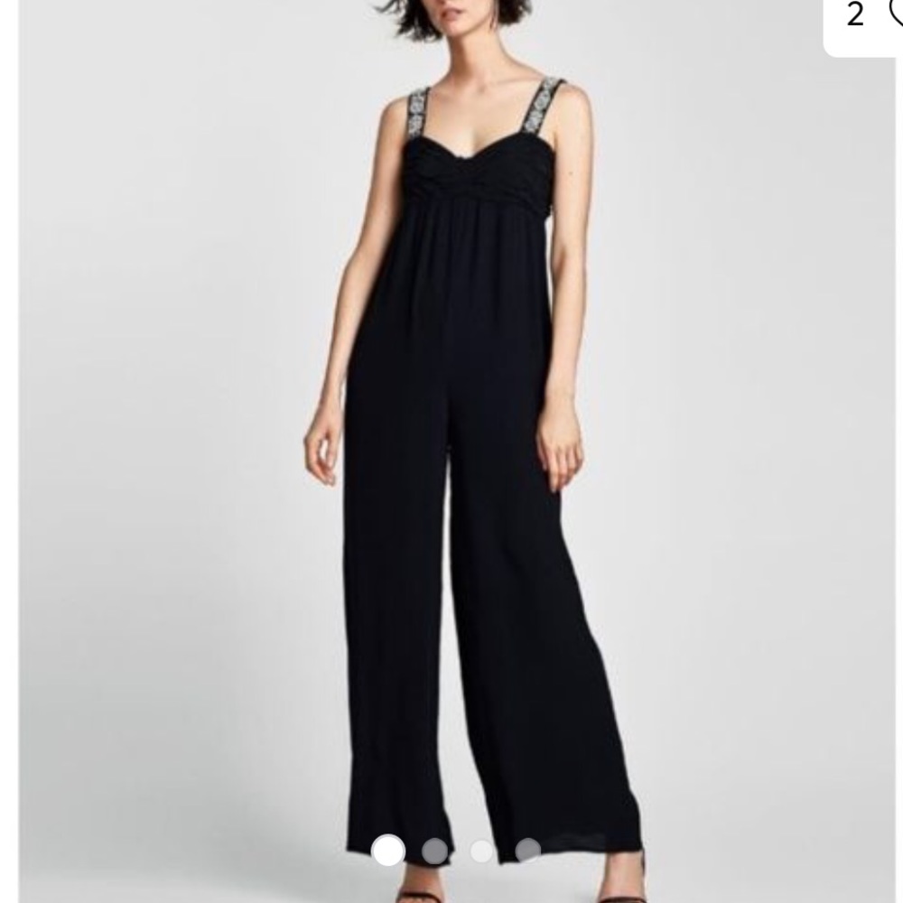 Black beaded jumpsuit
